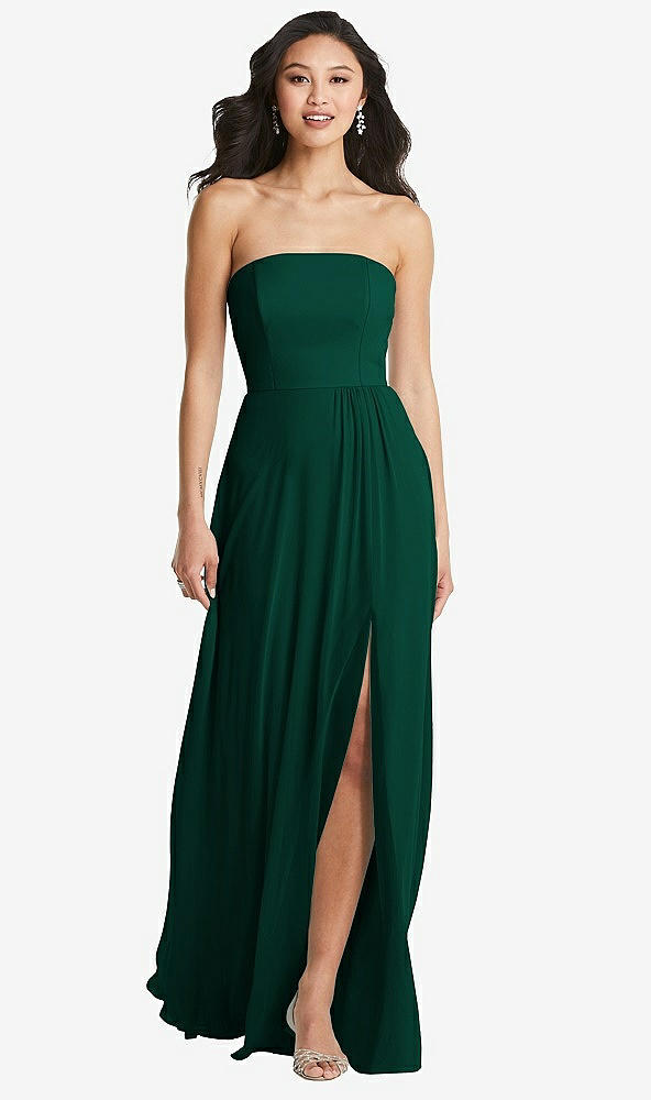 Front View - Hunter Green Bella Bridesmaids Dress BB132