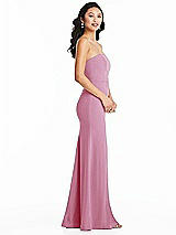 Side View Thumbnail - Powder Pink Bella Bridesmaids Dress BB134