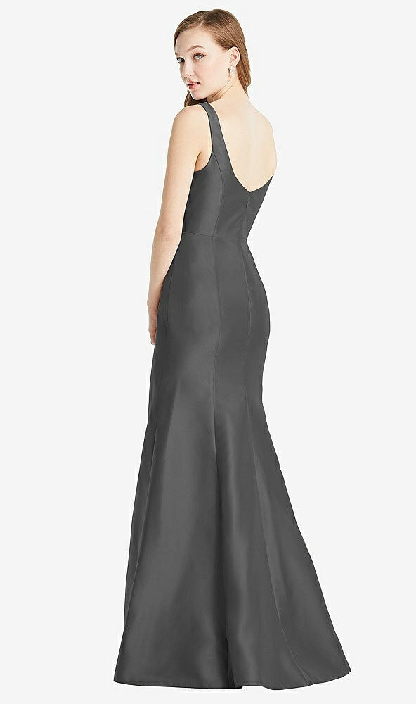 Back View - Gunmetal Bella Bridesmaids Dress BB135