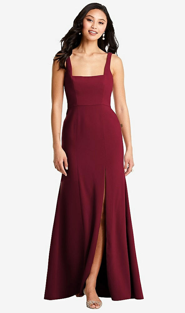 Front View - Burgundy Bella Bridesmaids Dress BB136