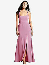 Front View Thumbnail - Powder Pink Bella Bridesmaids Dress BB136