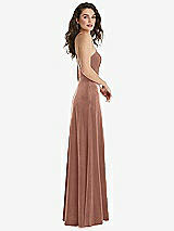 Side View Thumbnail - Tawny Rose High Neck Halter Open-Back Velvet Dress - Alix