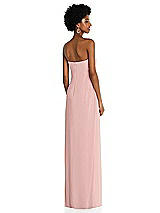 Alt View 4 Thumbnail - Rose Draped Chiffon Grecian Column Gown with Convertible Straps