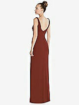 Rear View Thumbnail - Auburn Moon Wide Strap Slash Cutout Empire Dress with Front Slit