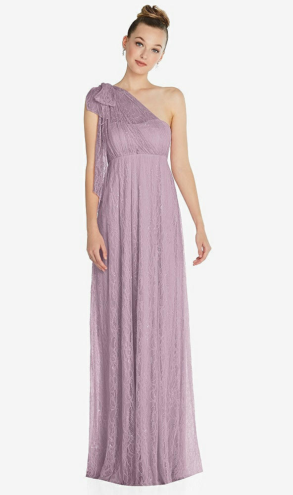 Front View - Suede Rose Empire Waist Convertible Sash Tie Lace Maxi Dress