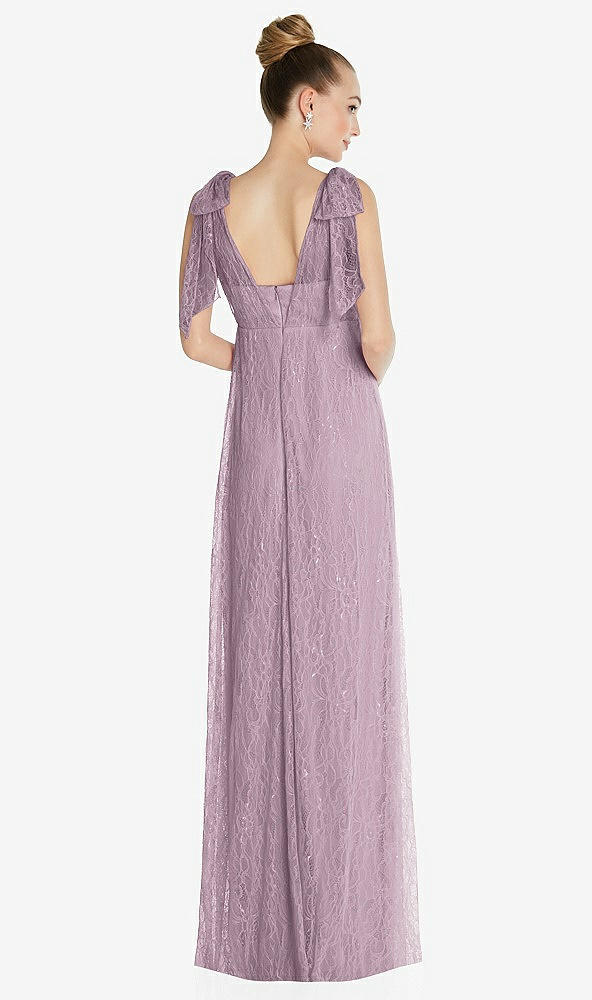 Back View - Suede Rose Empire Waist Convertible Sash Tie Lace Maxi Dress