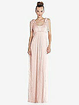 Alt View 1 Thumbnail - Blush Empire Waist Convertible Sash Tie Lace Maxi Dress