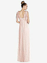 Rear View Thumbnail - Blush Empire Waist Convertible Sash Tie Lace Maxi Dress