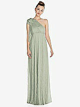 Front View Thumbnail - Celadon Empire Waist Convertible Sash Tie Lace Maxi Dress