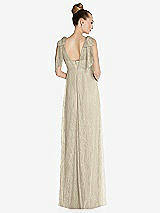 Rear View Thumbnail - Champagne Empire Waist Convertible Sash Tie Lace Maxi Dress