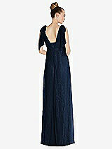 Rear View Thumbnail - Midnight Navy Empire Waist Convertible Sash Tie Lace Maxi Dress