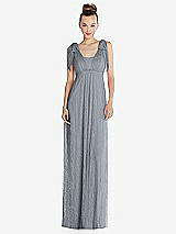 Alt View 1 Thumbnail - Platinum Empire Waist Convertible Sash Tie Lace Maxi Dress