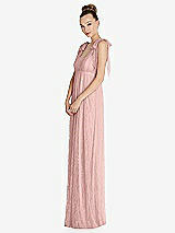 Side View Thumbnail - Rose Empire Waist Convertible Sash Tie Lace Maxi Dress