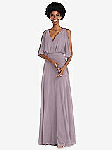 Alt View 1 Thumbnail - Lilac Dusk V-Neck Split Sleeve Blouson Bodice Maxi Dress