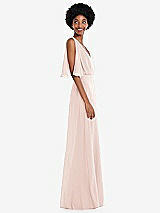 Alt View 2 Thumbnail - Blush V-Neck Split Sleeve Blouson Bodice Maxi Dress