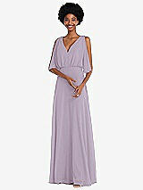 Alt View 1 Thumbnail - Lilac Haze V-Neck Split Sleeve Blouson Bodice Maxi Dress