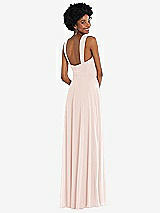 Rear View Thumbnail - Blush Contoured Wide Strap Sweetheart Maxi Dress