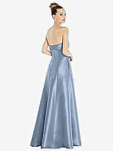 Rear View Thumbnail - Cloudy Bow Cuff Strapless Satin Ball Gown with Pockets