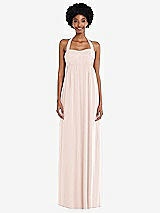 Alt View 4 Thumbnail - Blush Convertible Tie-Shoulder Empire Waist Maxi Dress