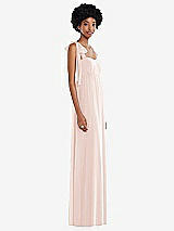 Side View Thumbnail - Blush Convertible Tie-Shoulder Empire Waist Maxi Dress