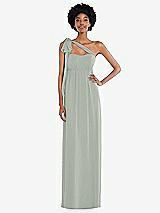 Alt View 2 Thumbnail - Willow Green Convertible Tie-Shoulder Empire Waist Maxi Dress