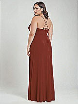 Alt View 3 Thumbnail - Auburn Moon Scoop Neck Convertible Tie-Strap Maxi Dress with Front Slit