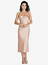 Front View Thumbnail - Cameo Open-Back Convertible Strap Midi Bias Slip Dress