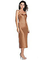 Side View Thumbnail - Toffee Open-Back Convertible Strap Midi Bias Slip Dress