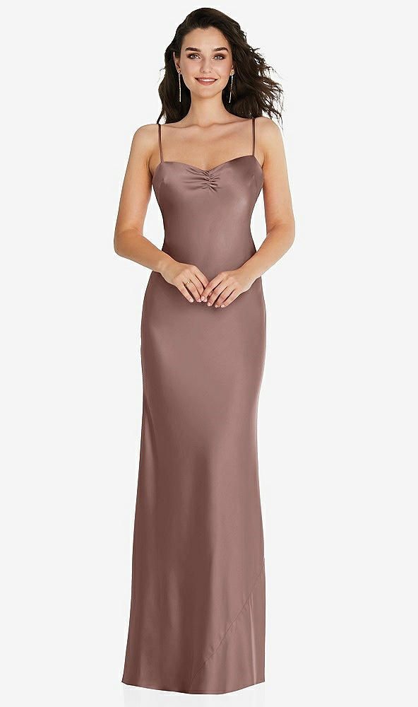 Front View - Sienna Open-Back Convertible Strap Maxi Bias Slip Dress