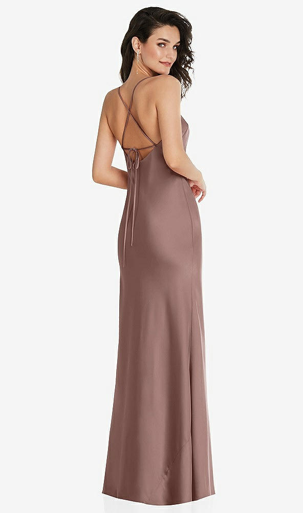 Back View - Sienna Open-Back Convertible Strap Maxi Bias Slip Dress