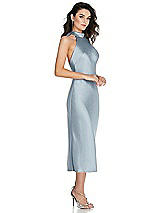 Side View Thumbnail - Mist Scarf Tie High-Neck Halter Midi Slip Dress