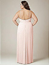 Alt View 3 Thumbnail - Blush Adjustable Strap Wrap Bodice Maxi Dress with Front Slit 