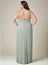 Alt View 3 Thumbnail - Willow Green Adjustable Strap Wrap Bodice Maxi Dress with Front Slit 