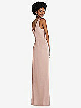 Alt View 3 Thumbnail - Toasted Sugar Faux Wrap Whisper Satin Maxi Dress with Draped Tulip Skirt