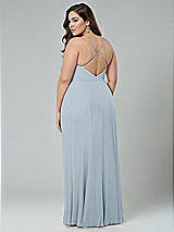 Alt View 2 Thumbnail - Mist Faux Wrap Criss Cross Back Maxi Dress with Adjustable Straps