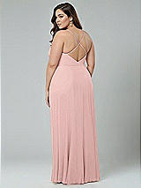 Alt View 2 Thumbnail - Rose Faux Wrap Criss Cross Back Maxi Dress with Adjustable Straps