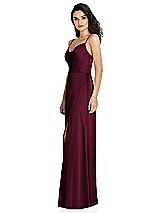 Side View Thumbnail - Cabernet Cowl-Neck A-Line Maxi Dress with Adjustable Straps