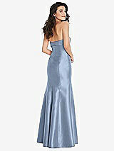 Rear View Thumbnail - Cloudy Bow Cuff Strapless Princess Waist Trumpet Gown