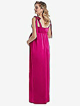 Rear View Thumbnail - Think Pink Flat Tie-Shoulder Empire Waist Maternity Dress