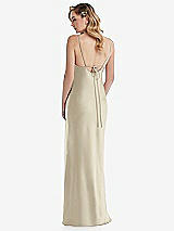 Rear View Thumbnail - Champagne Cowl-Neck Tie-Strap Maternity Slip Dress