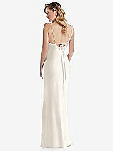 Rear View Thumbnail - Ivory Cowl-Neck Tie-Strap Maternity Slip Dress