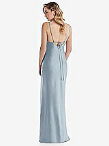 Rear View Thumbnail - Mist Cowl-Neck Tie-Strap Maternity Slip Dress