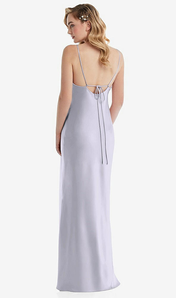 Back View - Silver Dove Cowl-Neck Tie-Strap Maternity Slip Dress