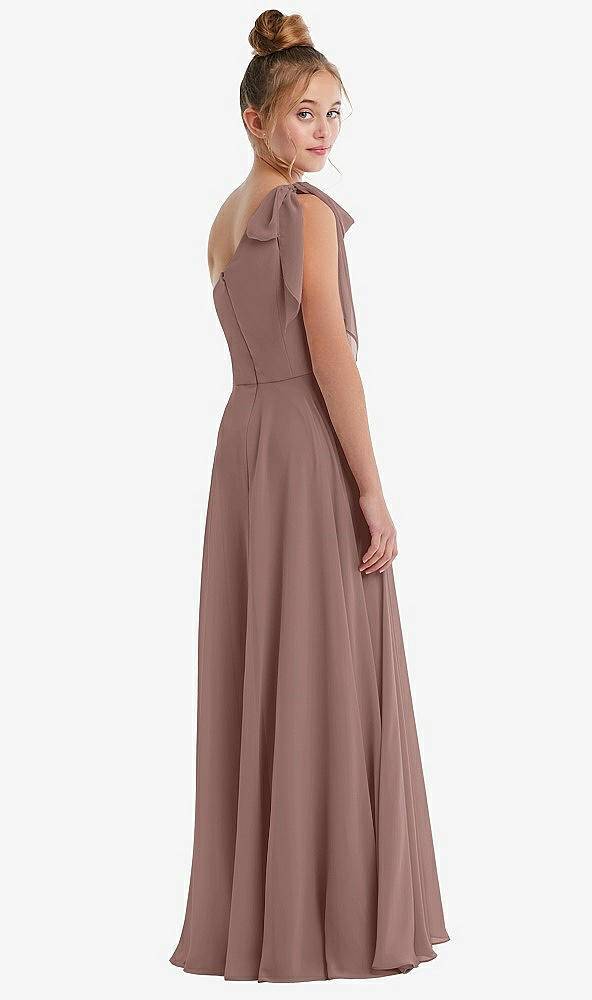 Back View - Sienna One-Shoulder Scarf Bow Chiffon Junior Bridesmaid Dress