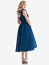 Rear View Thumbnail - Comet Scarf-Tie One-Shoulder Organdy Midi Dress 