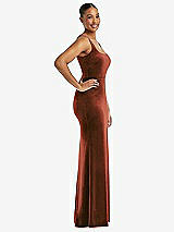 Side View Thumbnail - Auburn Moon Square Neck Closed Back Velvet Maxi Dress 