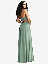 Alt View 7 Thumbnail - Seagrass Strapless Empire Waist Cutout Maxi Dress with Covered Button Detail