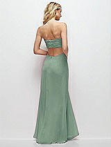 Side View Thumbnail - Seagrass Strapless Empire Waist Cutout Maxi Dress with Covered Button Detail