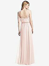 Rear View Thumbnail - Blush Skinny Tie-Shoulder Ruffle-Trimmed Blouson Maxi Dress