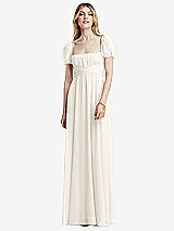 Front View Thumbnail - Ivory Regency Empire Waist Puff Sleeve Chiffon Maxi Dress